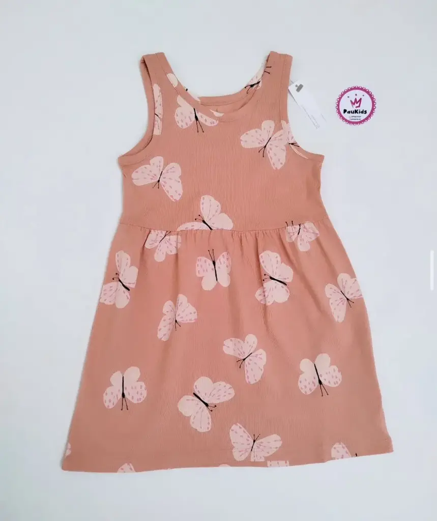 Vestido sencillo coral mariposas