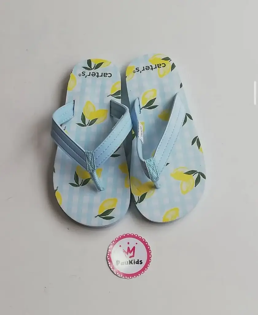 Zapatillas playeras celeste limones