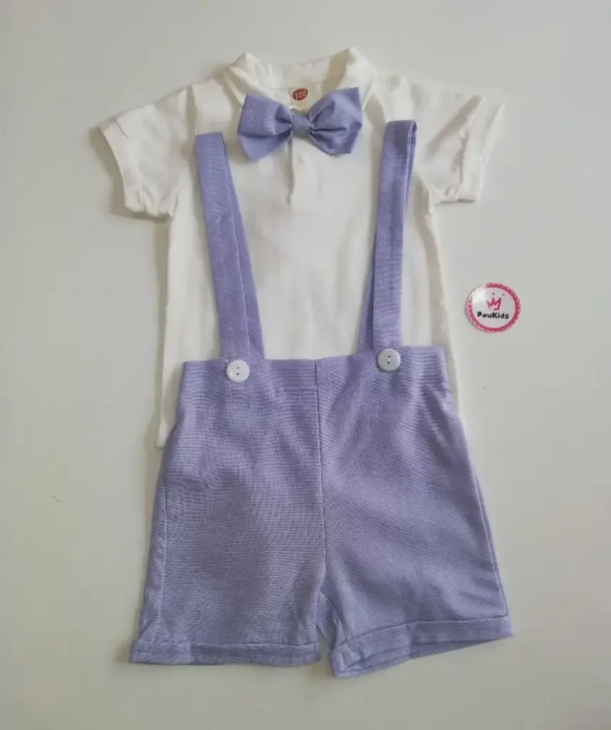 Set x2 Bodie y short con tirantes celeste