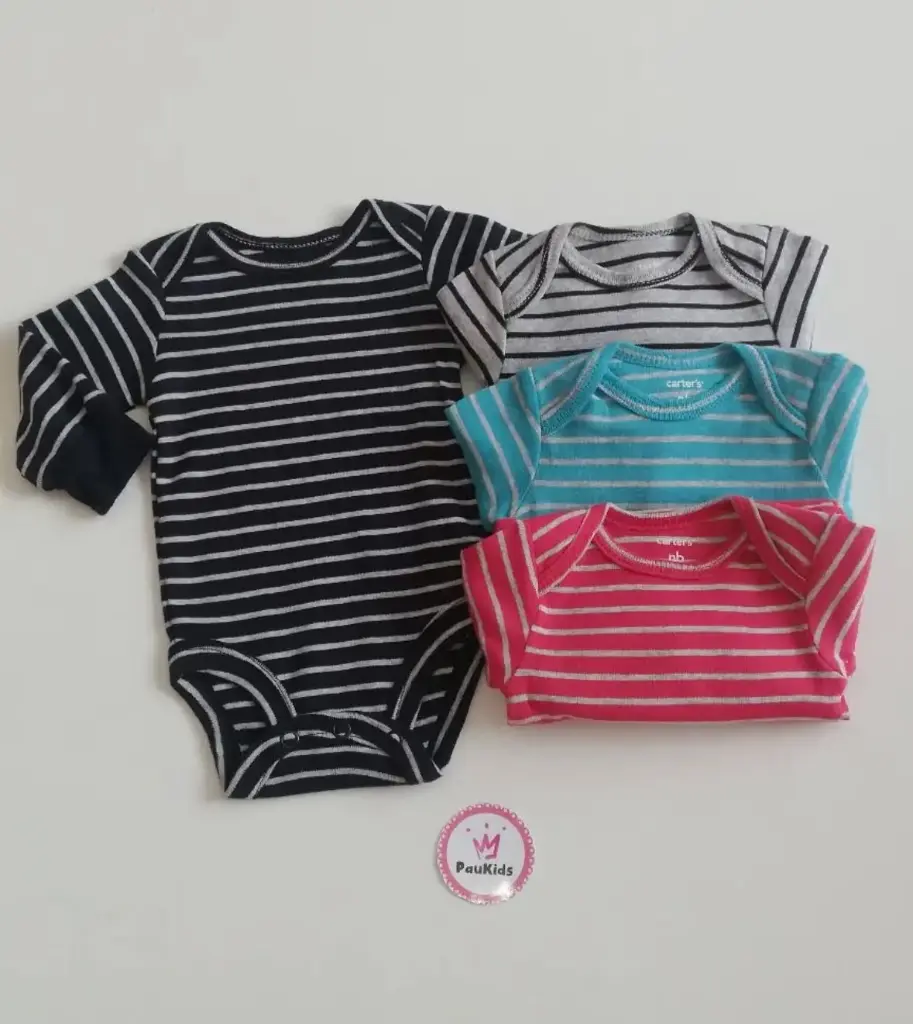 Set x4 bodysuits mangas largas rayas colores