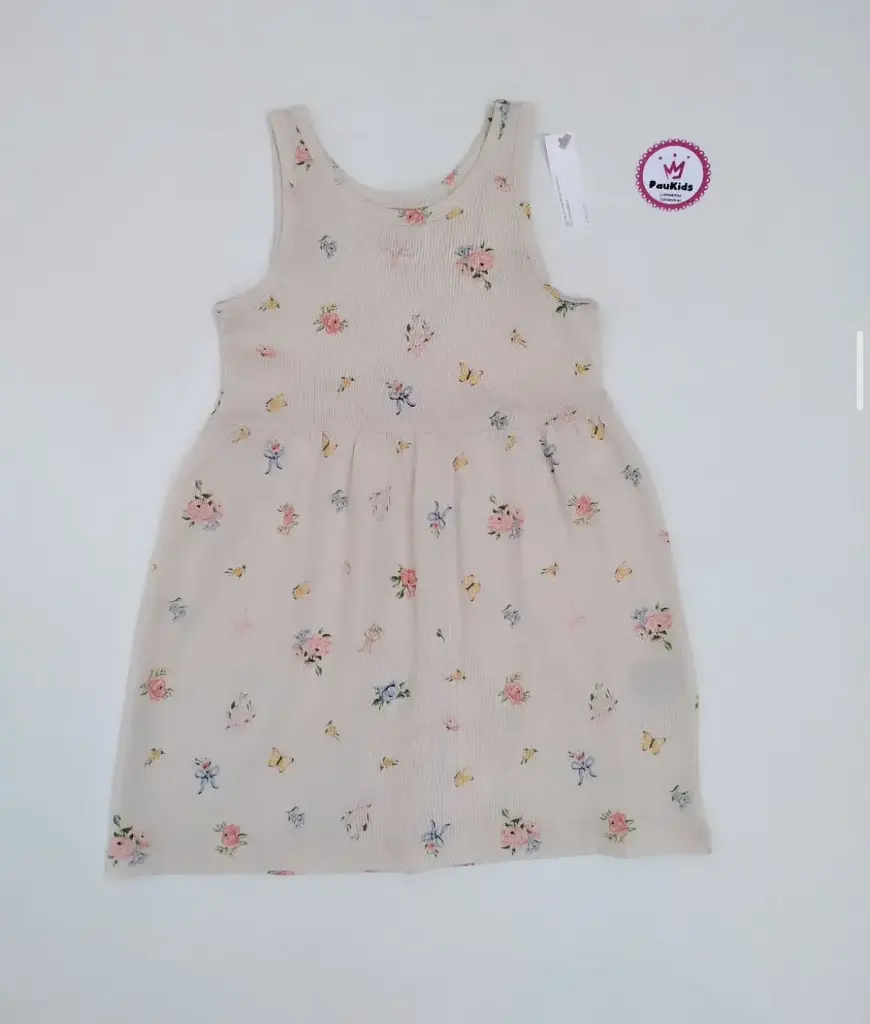 Vestido sencillo beige flores