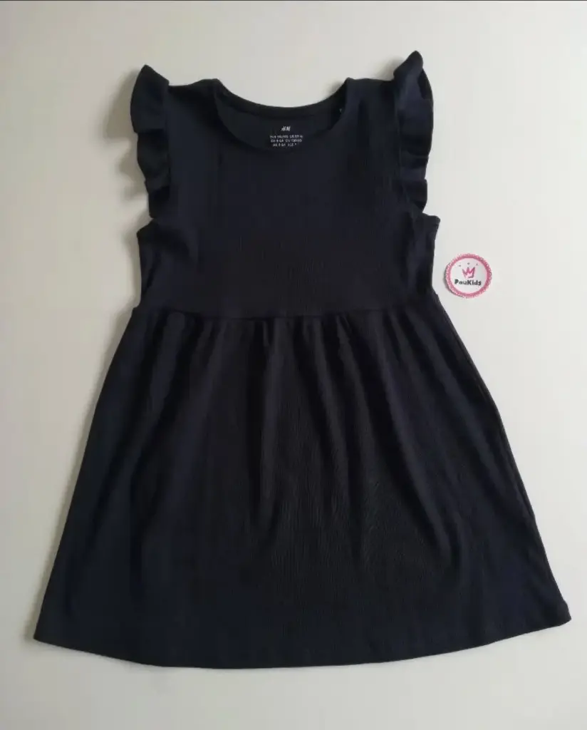 Vestido tela rayas azul oscuro