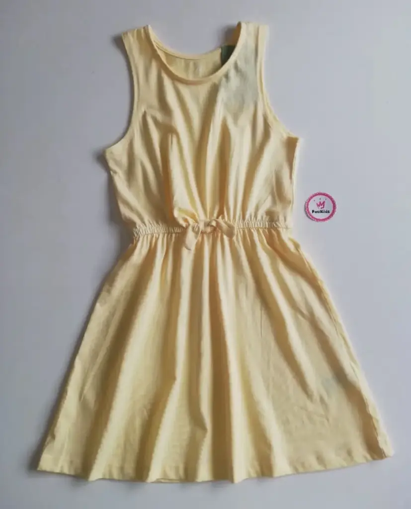 Vestido amarillo elástico lazito