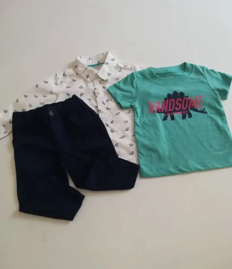 Set x3 camisa, pantalón y camiseta turquesa