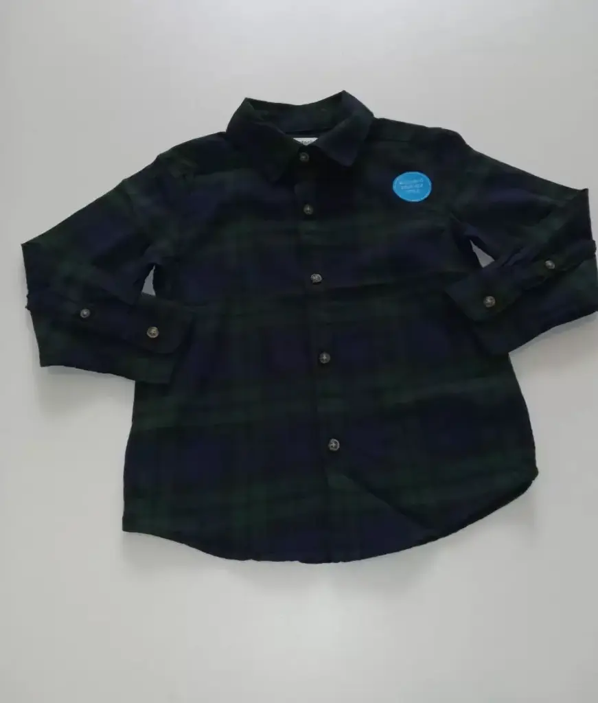 Camisa mangas largas cuadros verde
