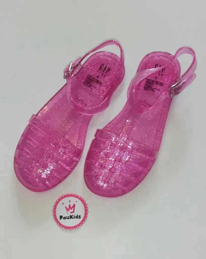 Zapatillas Jelly rosa brillos