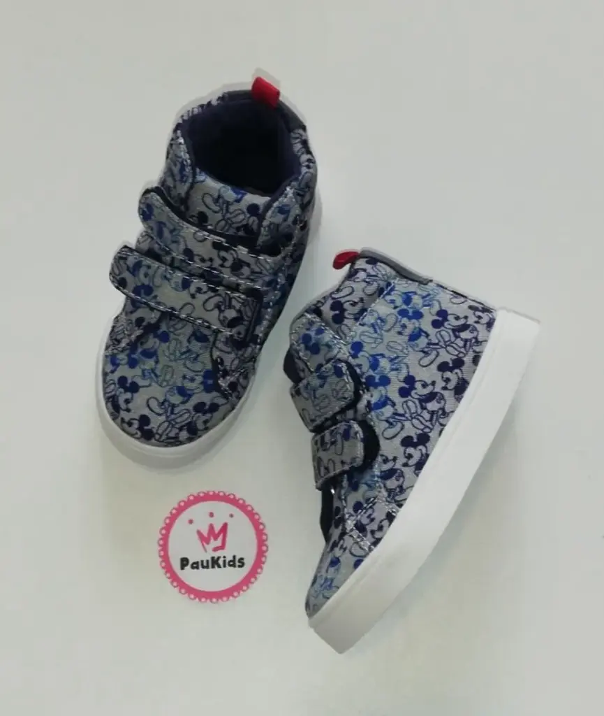 Zapatos tipo botines azules mickey mouse