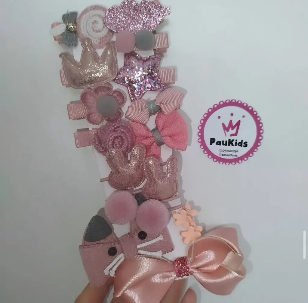Set x18 lazos rosa