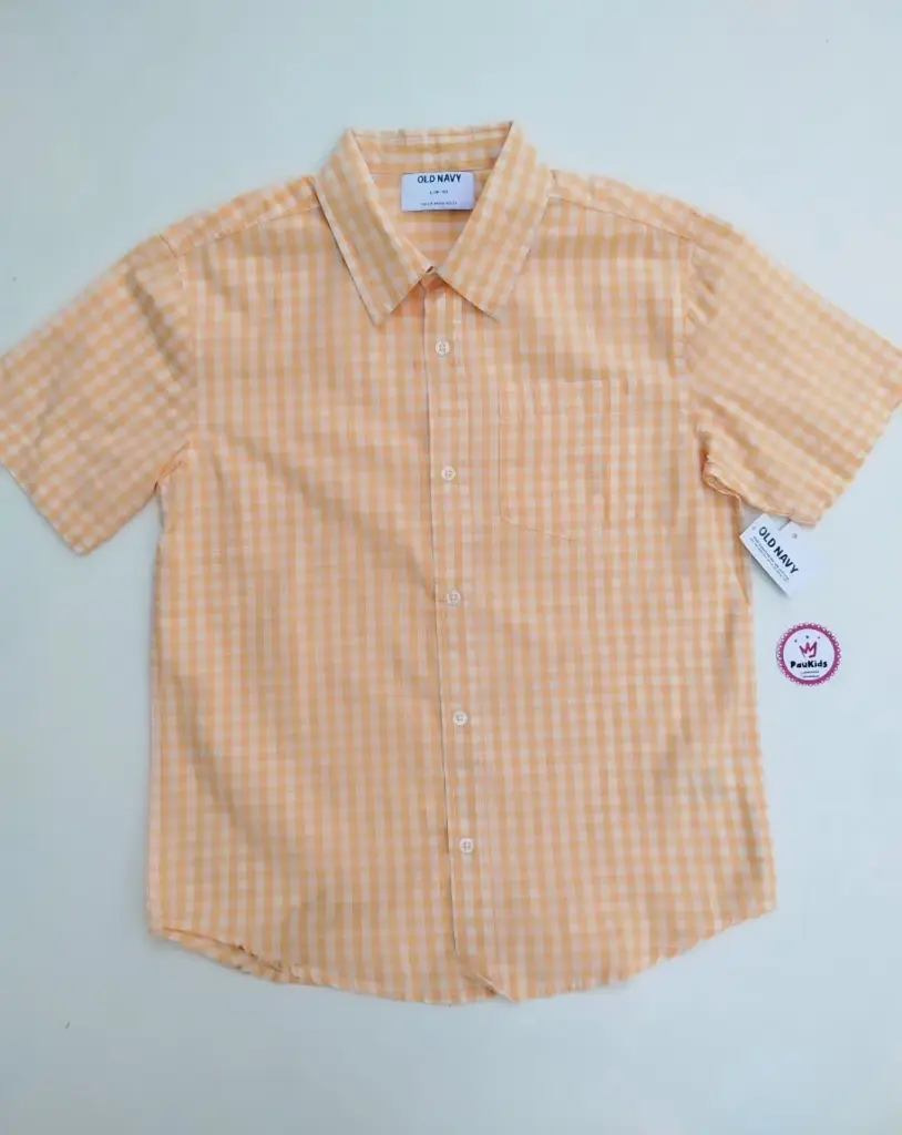 Camisa naranja de cuadros