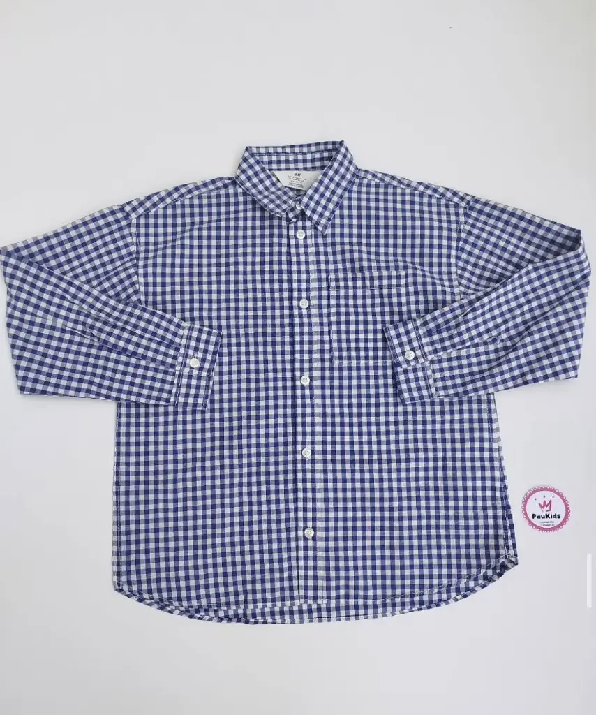 Camisa mangas largas azul cuadros