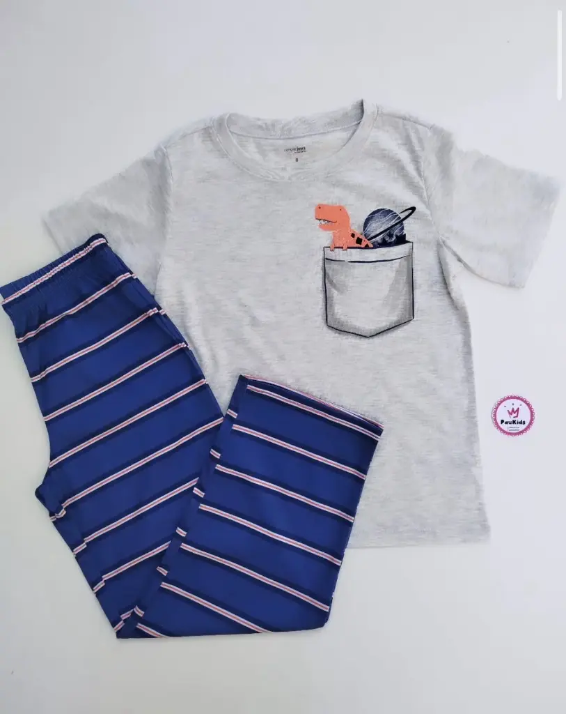Set x2 pijama bolsillo dino saturno