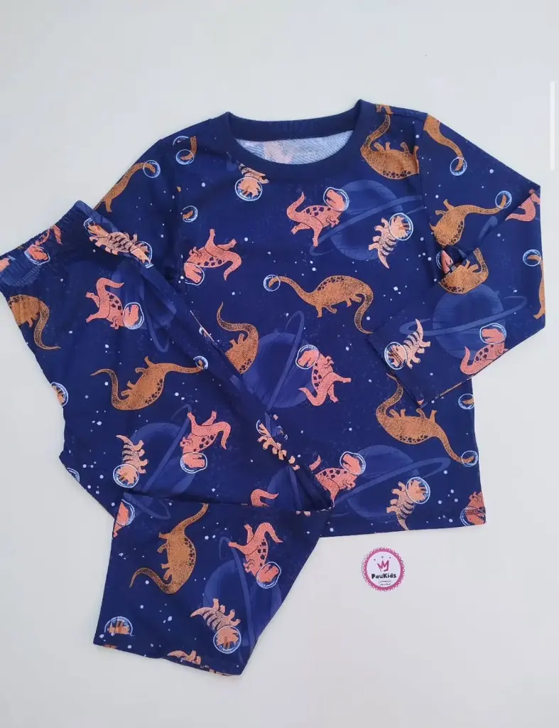 Set x2 pijama dinosaurios espacio