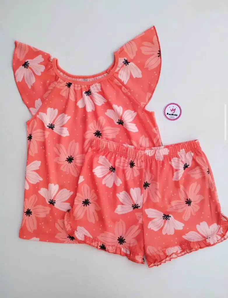 Set x2 pijama coral flores