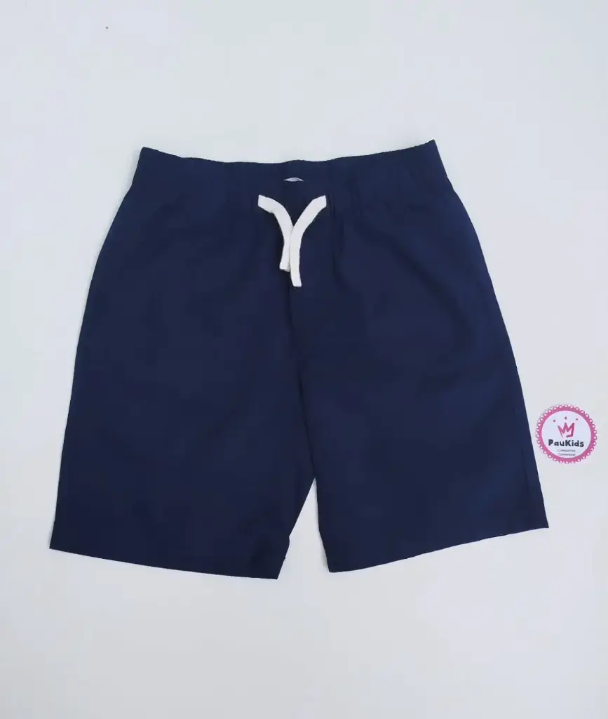Pantaloneta azul elástico cordón 