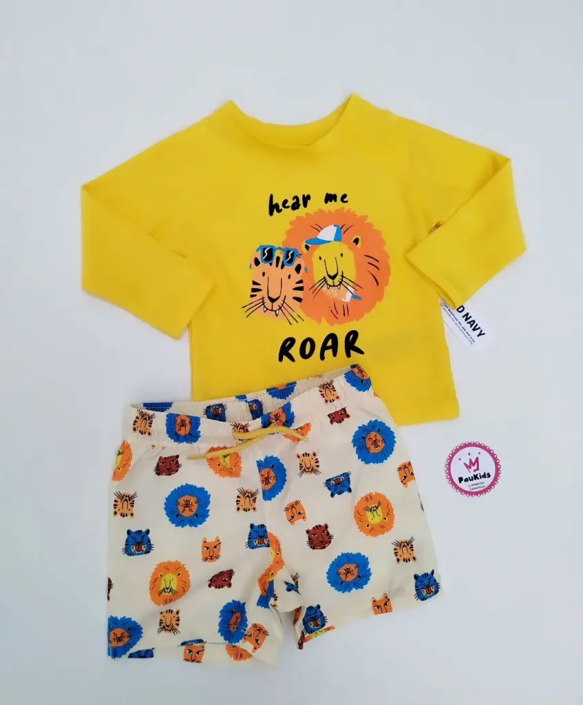 Set x2 traje de baño amarillo león 