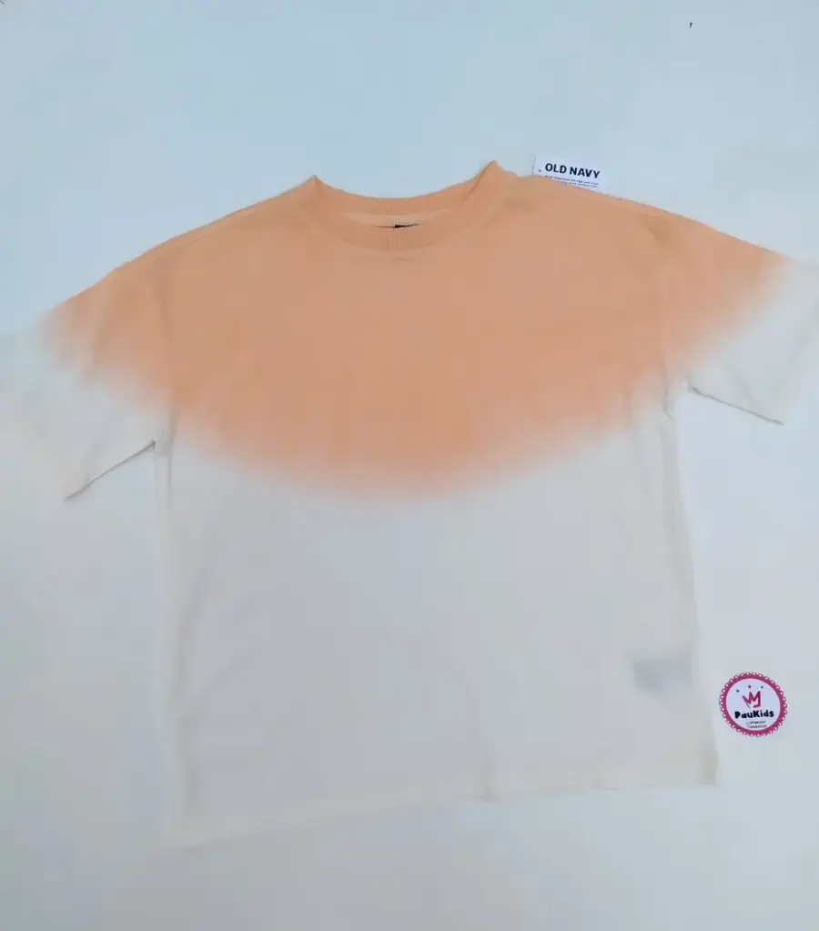 Camiseta blanco / naranja degradé 