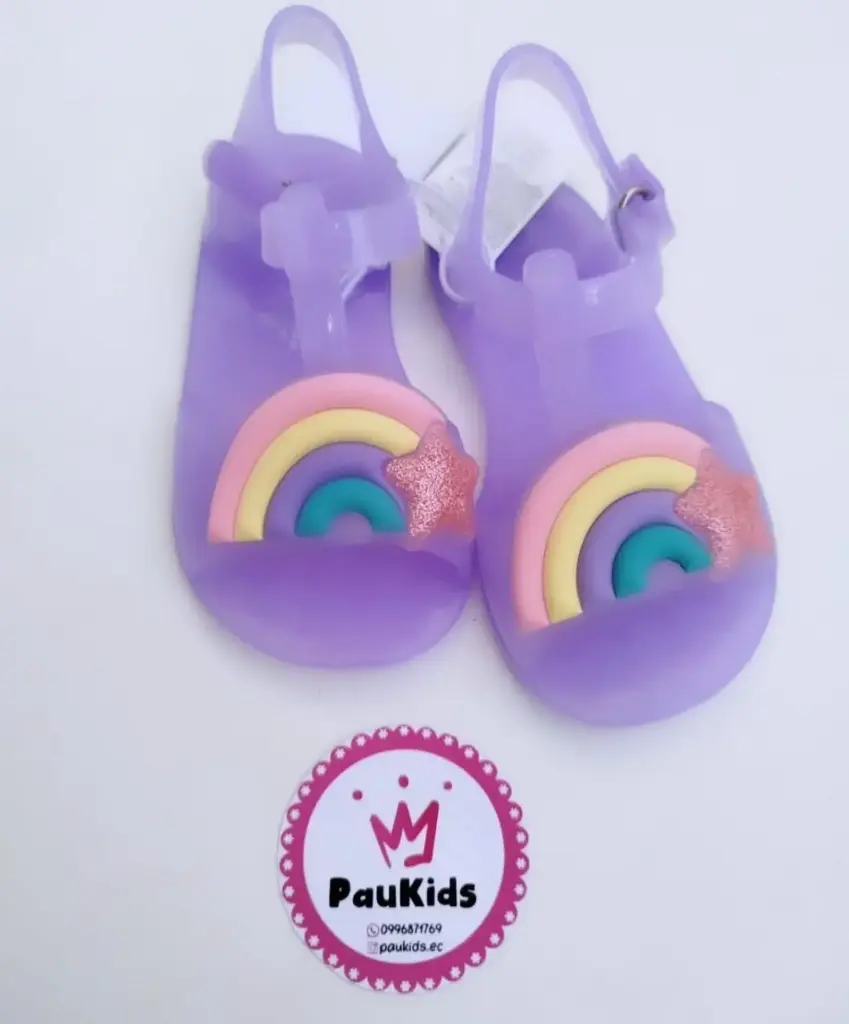 Zapatillas Jelly moradas arcoiris