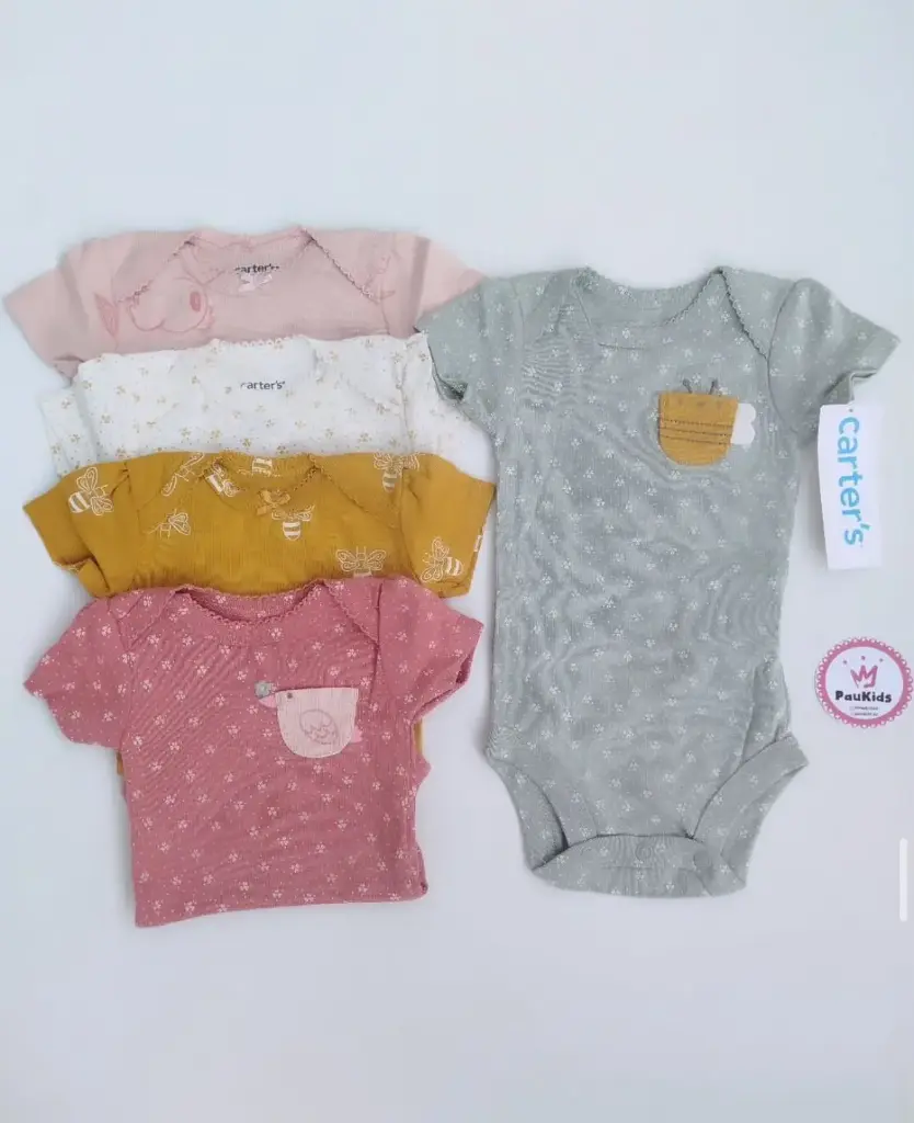 Set x5 bodysuits rosa/verde bolsillos