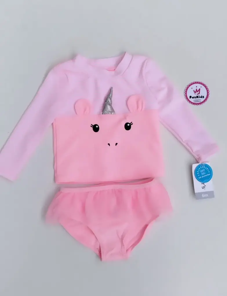 Set x2 traje de baño rosado unicornio