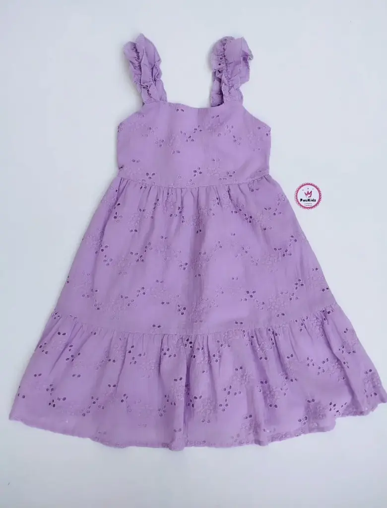 Vestido casual lila de encaje