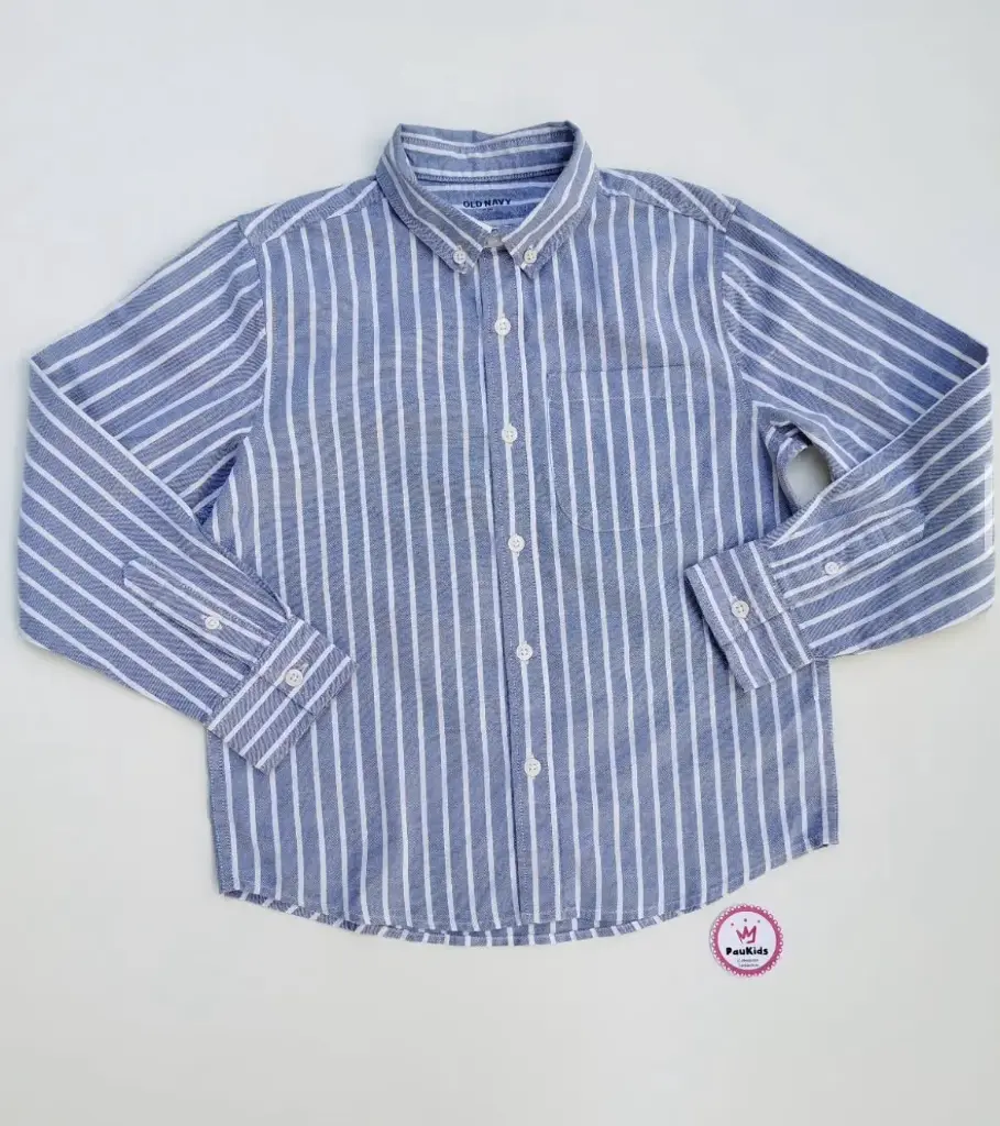 Camisa mangas largas celeste rayas