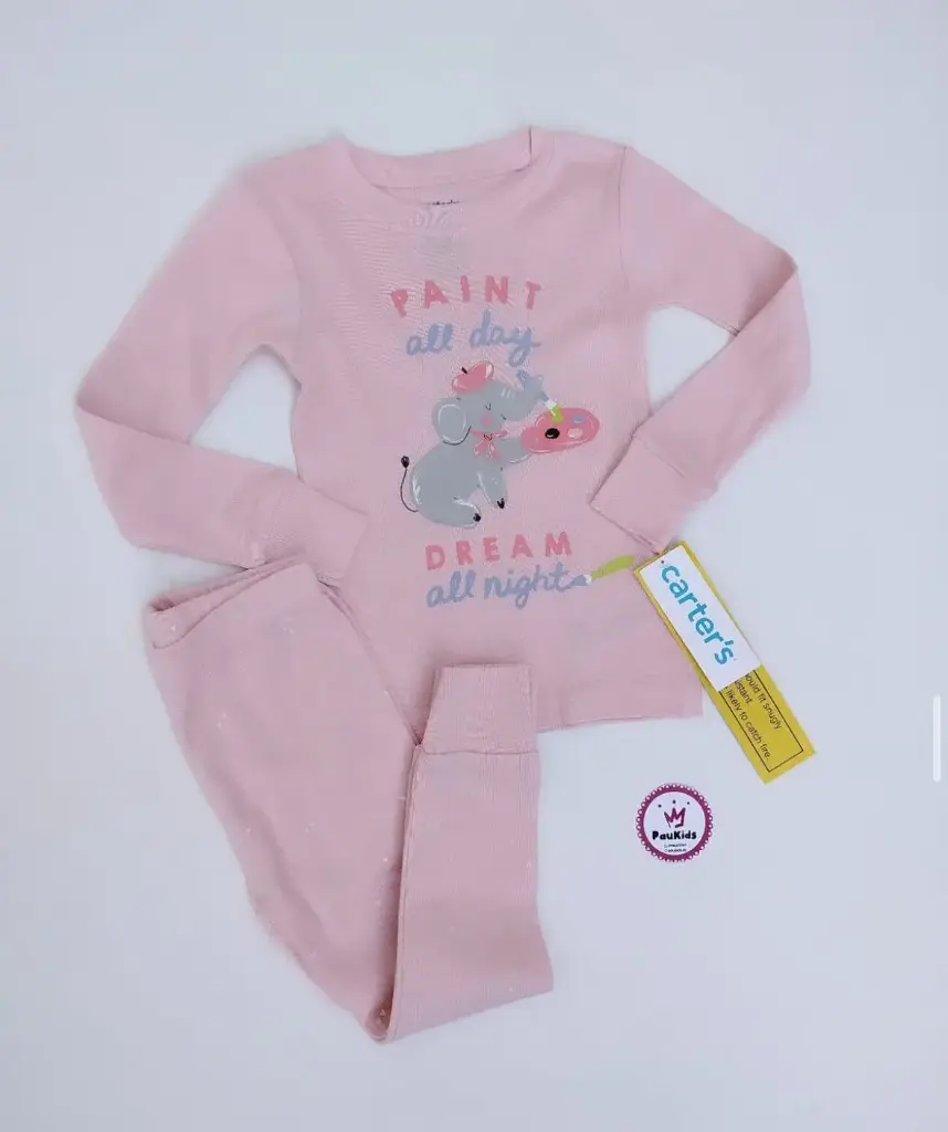 Set x2 pijama rosa elefante