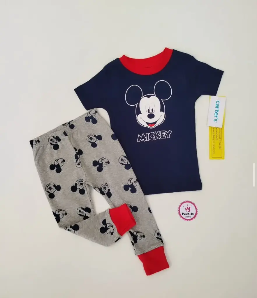 Set x2 pijama azul/gris Mickey