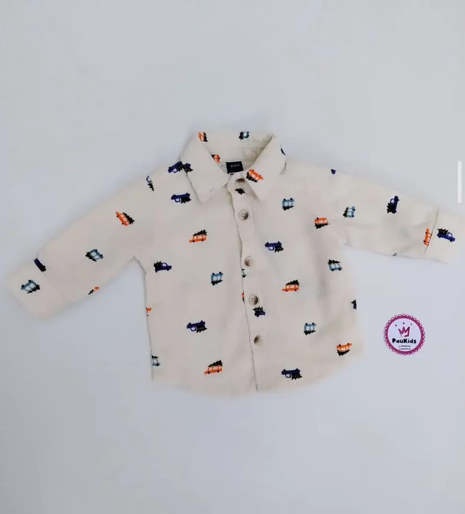 Camisa mangas largas beige carritos