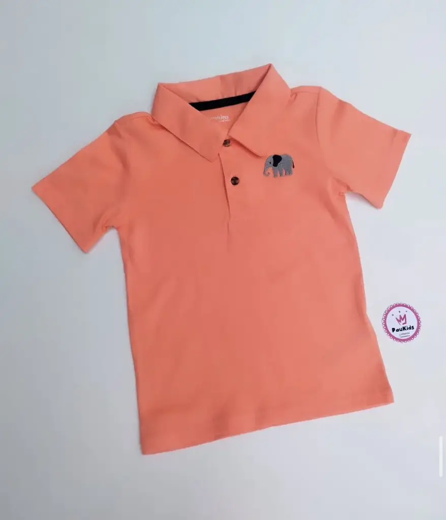 Camiseta tipo polo coral elefante