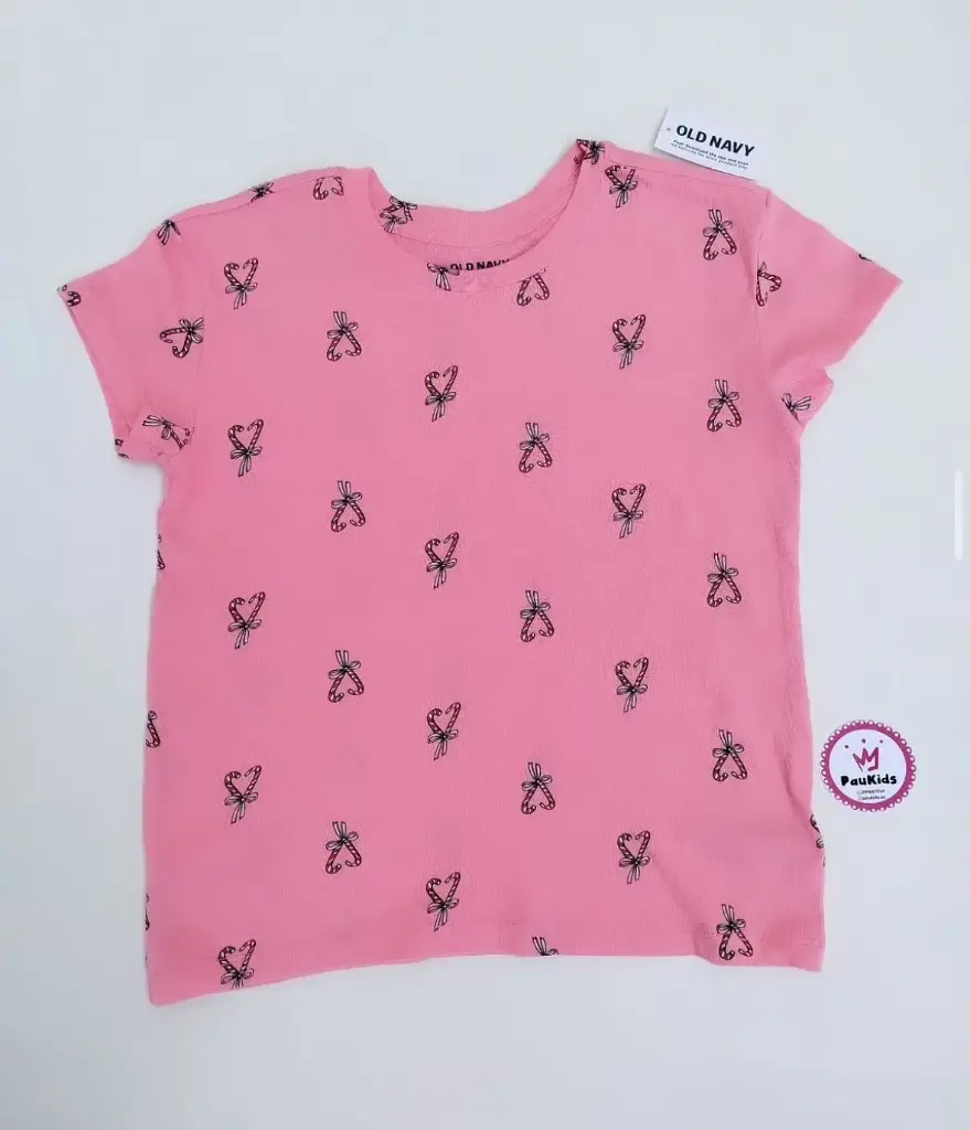 Blusa rosada bastones caramelo corazones