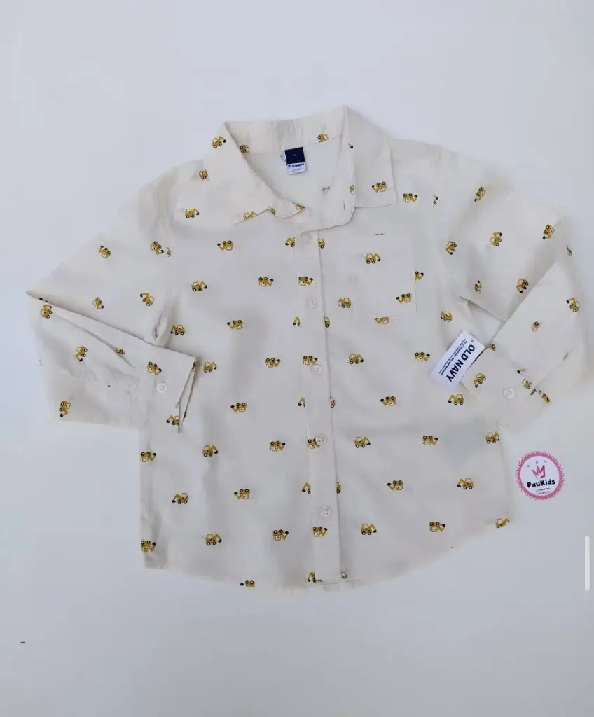 Camisa mangas largas beige tractores