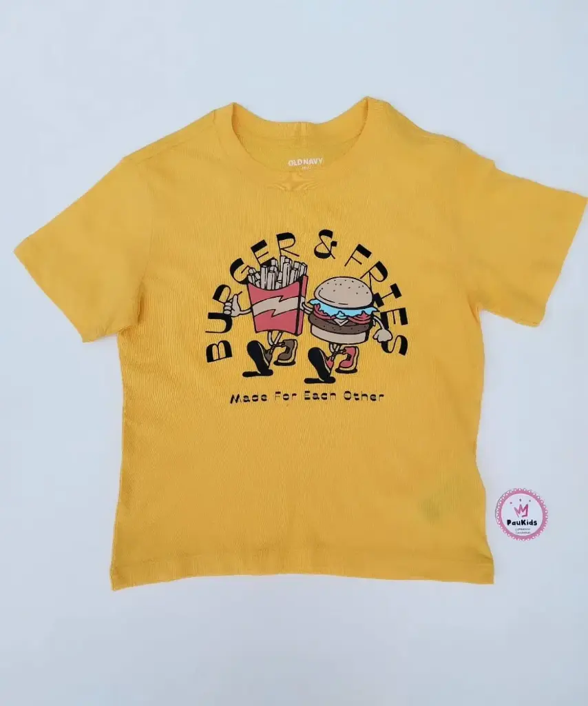 Camiseta amarilla burger & fries