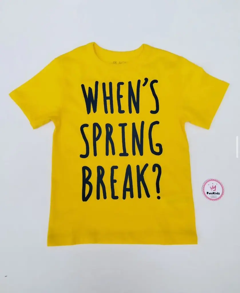 Camiseta amarilla when's spring break