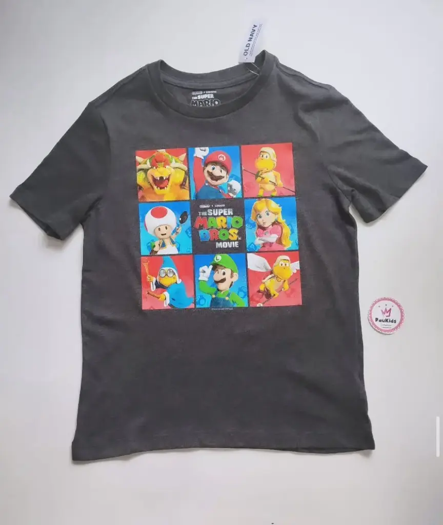 Camiseta gris mario bros