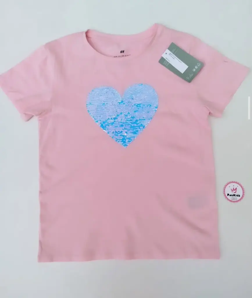 Blusa rosada corazón lentejuelas