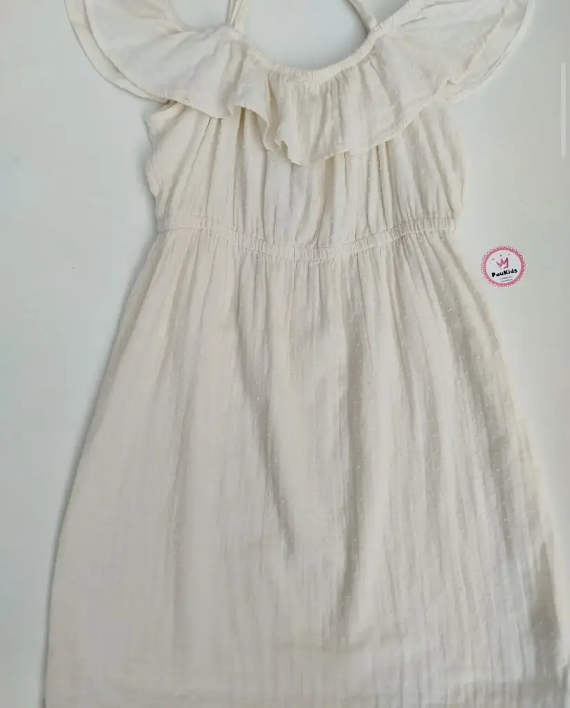 Vestido Blanco tela puntos