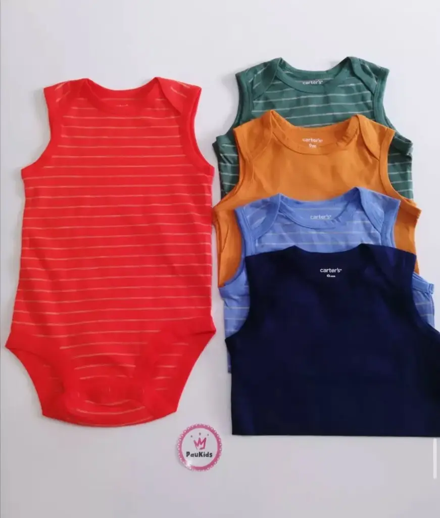 Set x5 bodysuits sin mangas colores/rayas