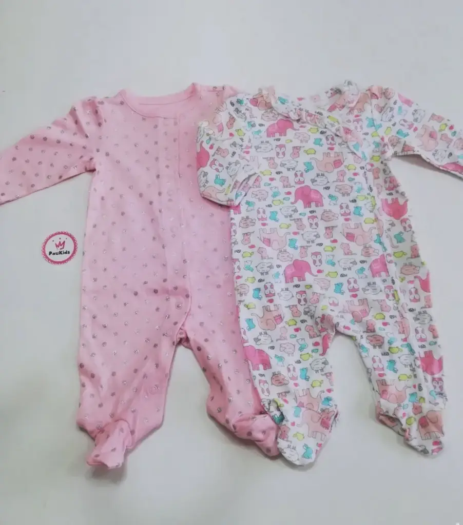 Set x2 monitos rosa brillos / blanco elefantes