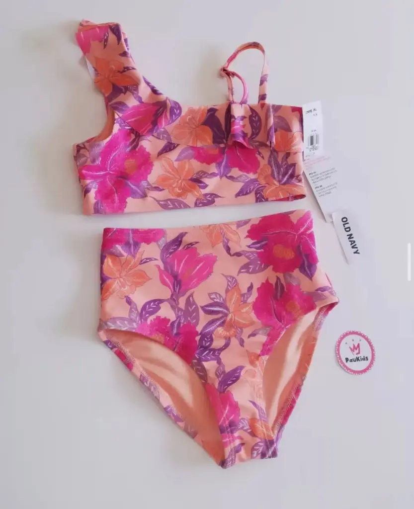 Set x2 traje de baño rosa flores 