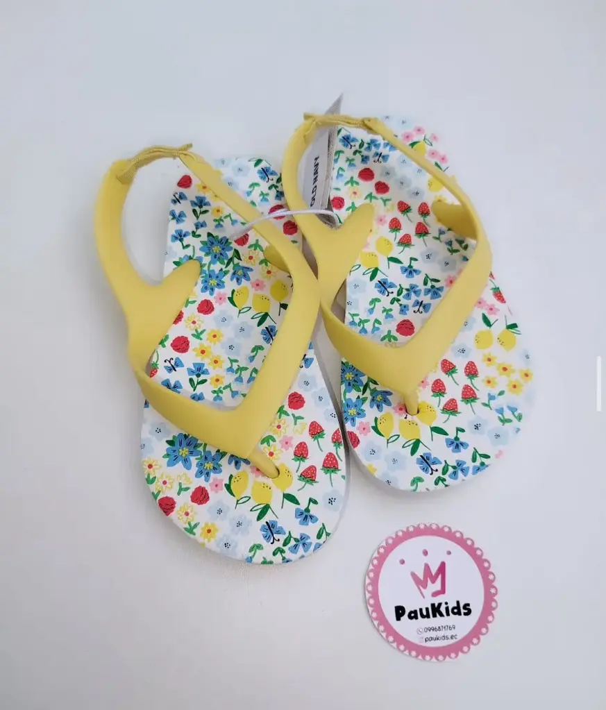 Zapatillas playeras flores blanco/amarillo