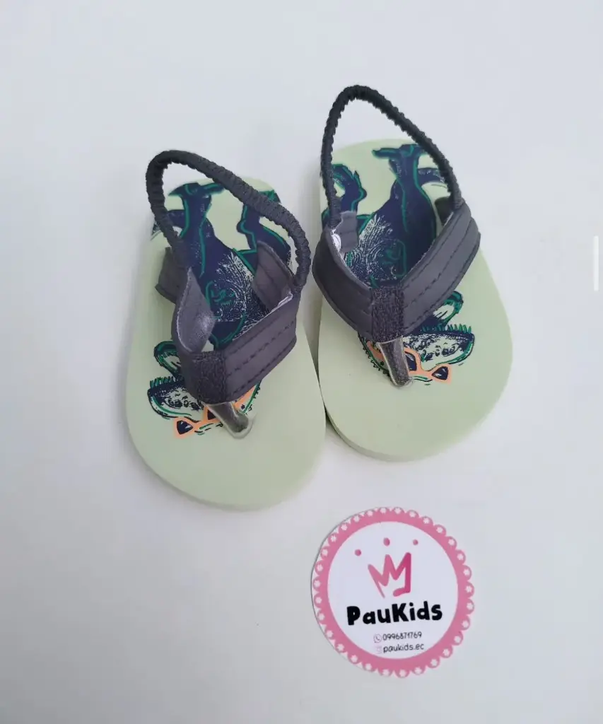 Zapatillas playeras gris/verde dino