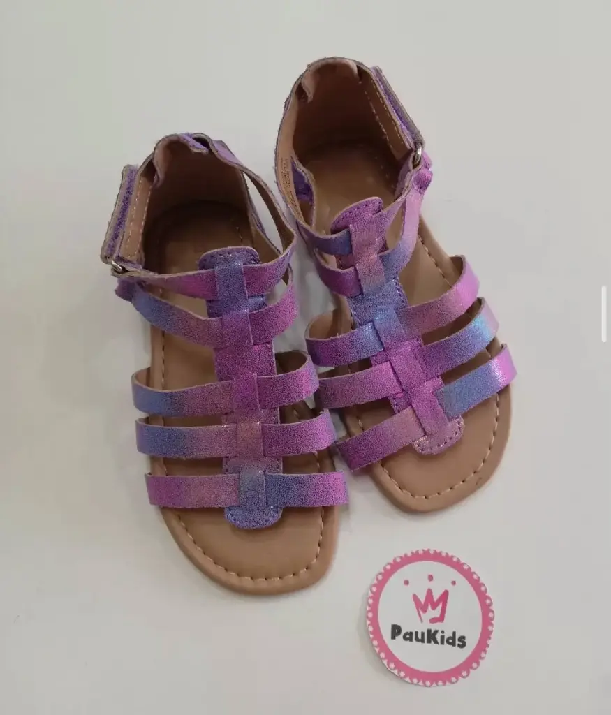 Zapatillas moradas tornasol tiras y cierre 