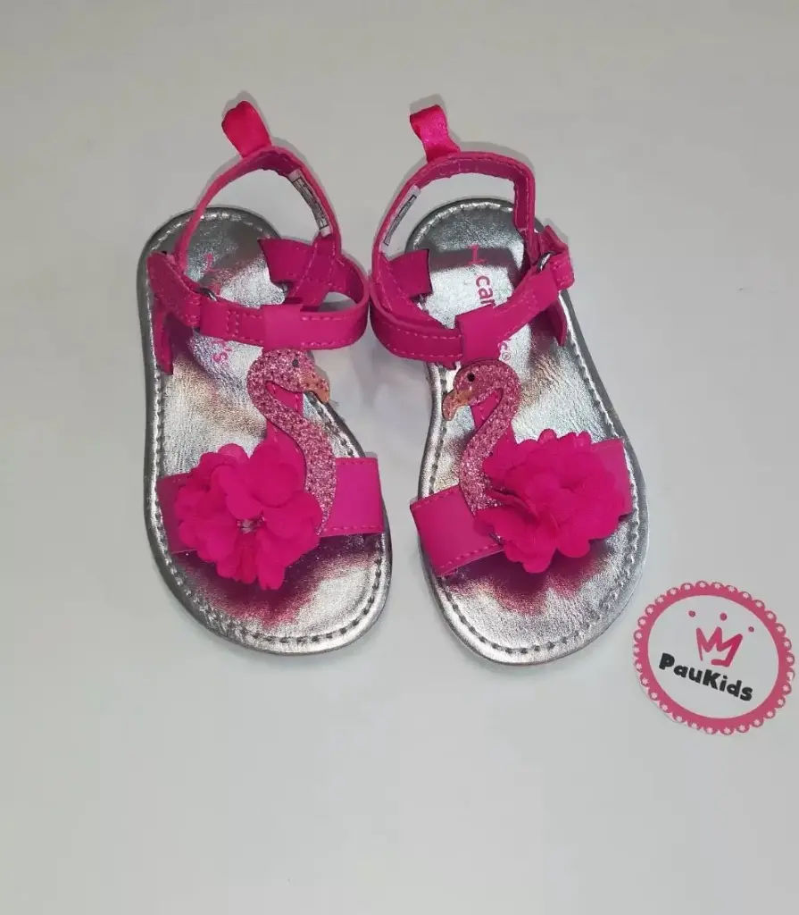 Zapatillas plateadas/fucsia flamenco
