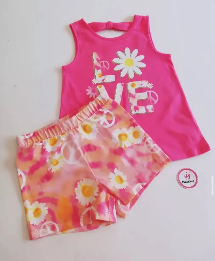Set x2 girasol blusa rosa y short