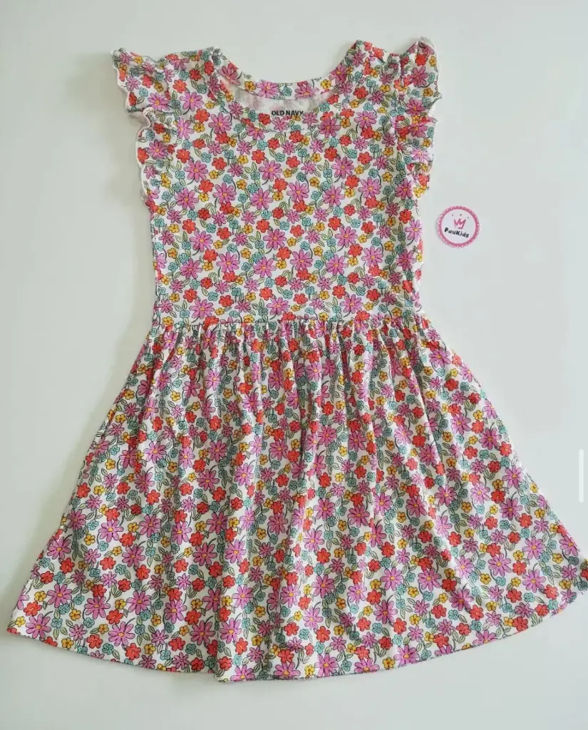 Vestido blanco flores colores