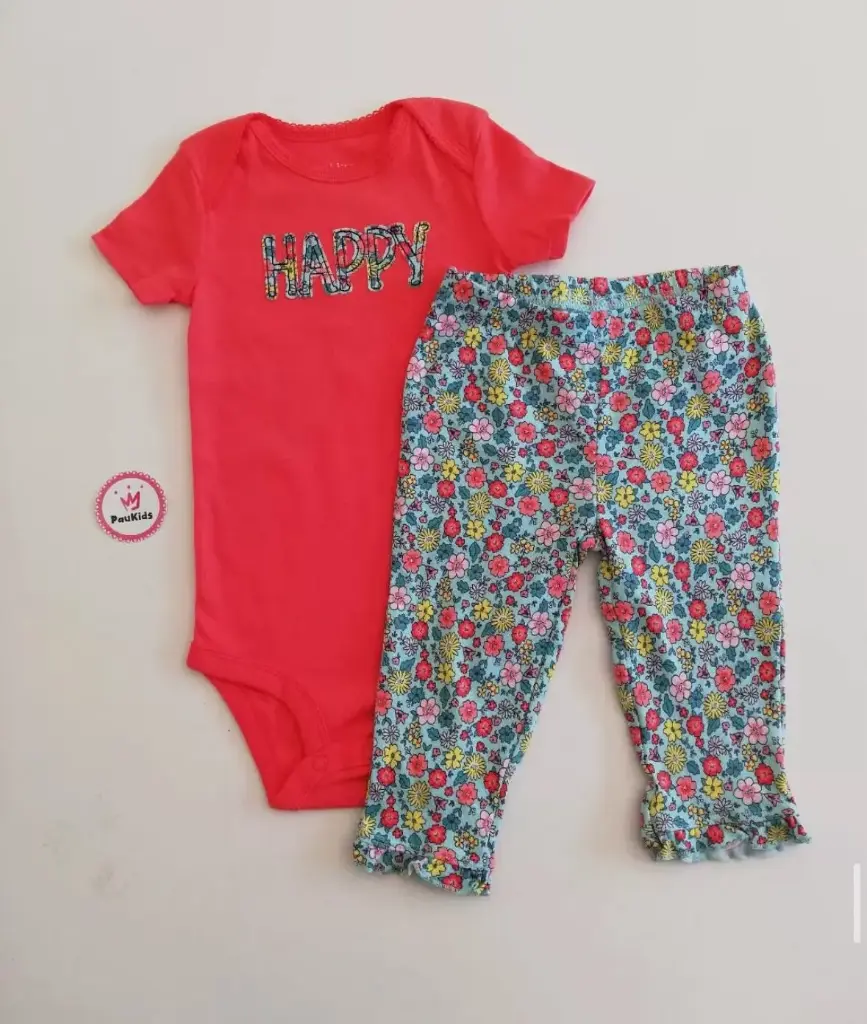 Set x2 bodie coral y licra floreada