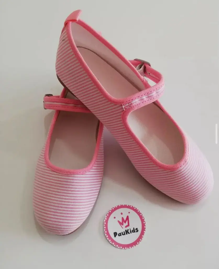 Zapatos rayas blanco/rosado