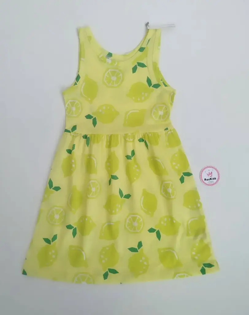 Vestido sencillo verde limones