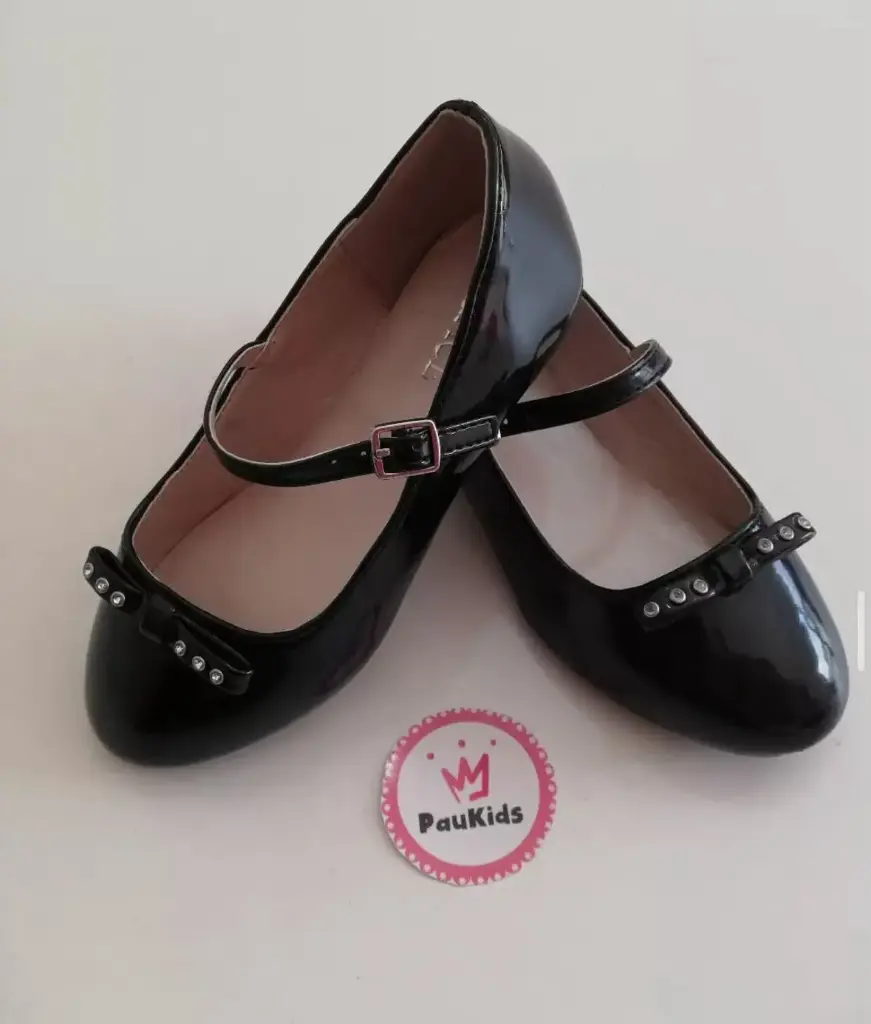 Zapatos negros lazo con brillo