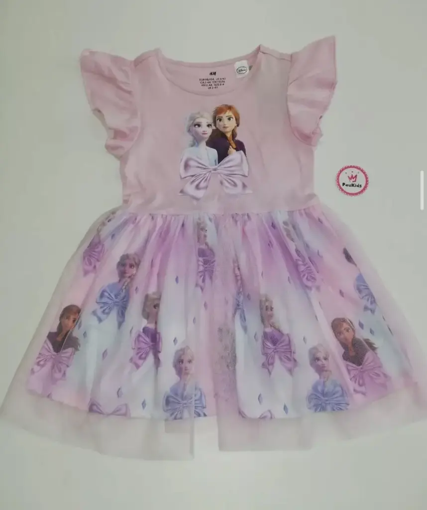 Vestido rosa/lila tul frozen